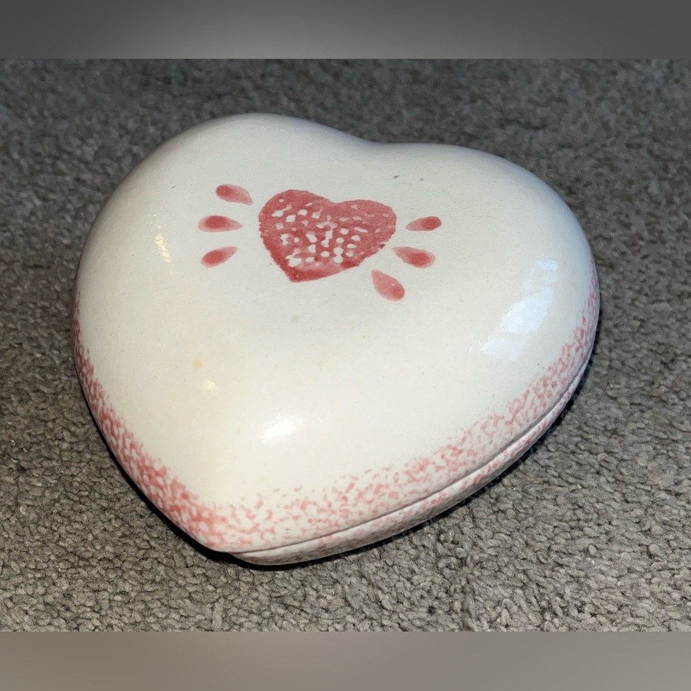 Heart Shaped Ceramic Cottagecore Farmhouse Small Trinket Box
